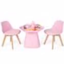 Table enfant et 2 chaises en bois avec dossier ergonomique & coussin table enfant en forme fleur avec conception concave