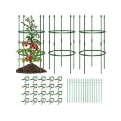 Helloshop26 - 3 treillis obélisque support pour plantes grimpantes en métal réglable avec clips attaches cage et supports 2 en 120 x attaches