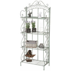 Décoshop26 - Etagère pour plantes 4 niveaux en fer 153x61x33 cm vert vieilli ETA10017