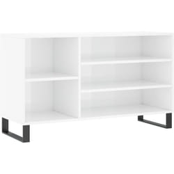 Armoire à chaussures range chaussures rangement meuble entrée couloir salon brillant 102 x 36 x 60 cm bois ingénierie blanc