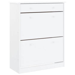 Armoire à chaussures - ALTA - Bois massif de pin - 2 portes - 1 tiroir - Blanc