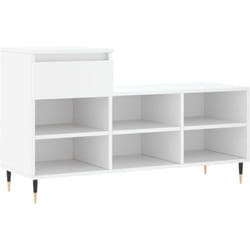 Helloshop26 - Armoire à chaussures range chaussures rangement meuble entrée couloir salon 102 x 36 x 60 cm bois d'ingénierie blanc