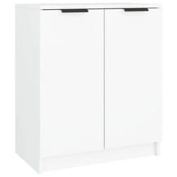 Armoire à chaussures - Blanc - 2 portes - Bois dingénierie - 59 x 35 x 70 cm - Design contemporain