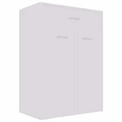Armoire à chaussures - Blanc - 60 x 35 x 84 cm - 2 portes - 1 tiroir - 4 étagères