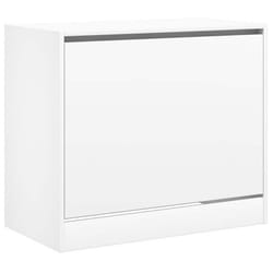Armoire à chaussures - Blanc - 80 x 42 x 69 cm - Bois dingénierie - 1 tiroir - Meuble dentrée
