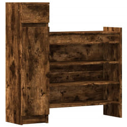 Armoire à chaussures range chaussures rangement meuble entrée couloir salon bois d'ingénierie brun