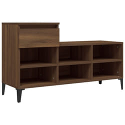 Armoire à chaussures range chaussures rangement meuble entrée couloir salon 102 x 36 x 60 cm bois d'ingénierie brun