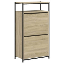Armoire à chaussures - BR - Sonoma - 60 x 34 x 112 cm - 2 tiroirs - Bois dingénierie