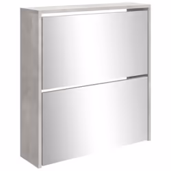 Armoire à chaussures - Non spécifié - 2 niveaux - Gris béton - Bois dingénierie - Design contemporain