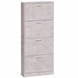 Armoire à chaussures - Non spécifié - 4 tiroirs - Bois dingénierie - Gris - 59 x 17 x 150 cm