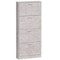 Armoire à chaussures - Non spécifié - 4 tiroirs - Bois dingénierie - Gris - 59 x 17 x 150 cm