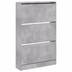 Armoire à chaussures - Non spécifié - 3 tiroirs - Bois dingénierie - Gris béton - 80 x 21 x 1255 cm