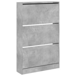 Armoire à chaussures - Non spécifié - 3 tiroirs - Bois dingénierie - Gris béton - 80 x 21 x 1255 cm