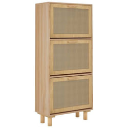 Armoire à chaussures - Bru - 3 tiroirs - Bois dingénierie - Design scandinave - Marron