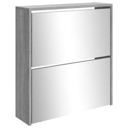 Armoire à chaussures - SONOMA - 2 niveaux - Gris - Bois dingénierie - Design contemporain