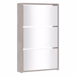 Armoire à chaussures - Non spécifié - 3 niveaux - Gris béton - Bois dingénierie - Design contemporain
