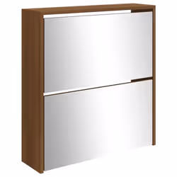 Armoire à chaussures - Non spécifié - 2 niveaux - Bois dingénierie - Marron - 63x17x67 cm