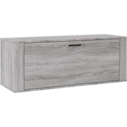 Helloshop26 - Armoire à chaussures range chaussures rangement meuble entrée couloir salon murale sonoma 100 x 35 x 38 cm gris