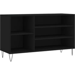Helloshop26 - Armoire à chaussures range chaussures rangement meuble entrée couloir salon 102 x 36 x 60 cm bois d'ingénierie noir