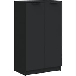 Armoire à chaussures range chaussures rangement meuble entrée couloir salon 59 x 35 x 100 cm bois d'ingénierie noir