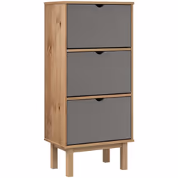 Avec cette armoire à chaussures en bois délicate et robuste, vous pouvez ranger efficacement vos chaussures et ajouter une dé ...