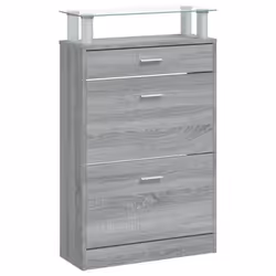 Armoire à chaussures - SONOMA - 3 tiroirs - Bois dingénierie - Design moderne - 63 x 24 x 104 cm