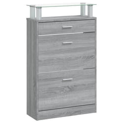 Armoire à chaussures - SONOMA - 3 tiroirs - Bois dingénierie - Design moderne - 63 x 24 x 104 cm