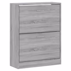 Armoire à chaussures - SONOMA - 2 tiroirs - Bois dingénierie - 63 x 24 x 81 cm - Gris