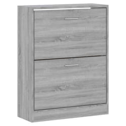 Armoire à chaussures - SONOMA - 2 tiroirs - Bois dingénierie - 63 x 24 x 81 cm - Gris