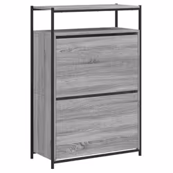Armoire à chaussures - SONOMA - 75 x 34 x 112 cm - 2 tiroirs - Bois dingénierie - Design contemporain