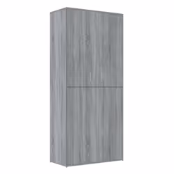 Armoire à chaussures - SONOMA - 80 x 39 x 178 cm - Bois dingénierie - 6 compartiments - 2 portes