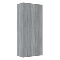 Armoire à chaussures - SONOMA - 80 x 39 x 178 cm - Bois dingénierie - 6 compartiments - 2 portes