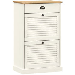 Armoire à chaussures range chaussures rangement meuble entrée couloir salon 60 x 35 x 96 cm bois massif de pin blanc