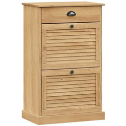 Armoire à chaussures range chaussures rangement meuble entrée couloir salon 60 x 35 x 96 cm bois massif de pin brun