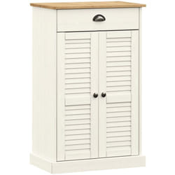 Armoire à chaussures range chaussures rangement meuble entrée couloir salon 60 x 35 x 96 cm bois massif de pin blanc