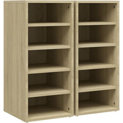 Armoires à chaussures range chaussures rangement meuble entrée couloir salon lot de 2 sonoma bois d'ingénierie brun