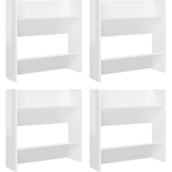 Armoires à chaussures range chaussures rangement meuble entrée couloir salon murales lot de 4 brillant 60 x 18 x 60 cm blanc