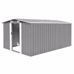 Abri de jardin - Métal - 257 x 392 x 181 cm - Acier galvanisé - Toit incliné - Bonne ventilation