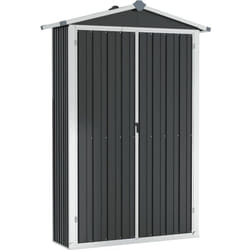 Helloshop26 - Abri de jardin cabane cabanon maison de stockage remise extérieur hangar outils robuste 116 x 45 x 175 cm acier galvanisé anthracite