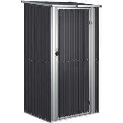 Abri de jardin cabane cabanon maison de stockage remise extérieur hangar outils robuste 118,5 x 97 x 209,5 cm acier galvanisé anthracite