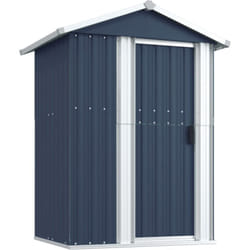 Helloshop26 - Abri de jardin cabane cabanon maison de stockage remise extérieur hangar outils robuste 126 x 97,5 x 177 cm acier galvanisé anthracite