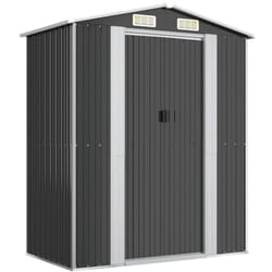 Helloshop26 - Abri de jardin cabane cabanon maison de stockage remise extérieur hangar outils robuste 192 x 108 x 223 cm acier galvanisé anthracite