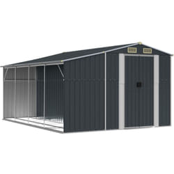Abri de jardin cabane cabanon maison de stockage remise extérieur hangar outils robuste 277 x 365,5 x 179 cm acier galvanisé anthracite