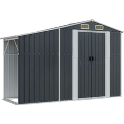 Abri de jardin cabane cabanon maison de stockage remise extérieur hangar outils robuste 277 x 93 x 179 cm acier galvanisé anthracite