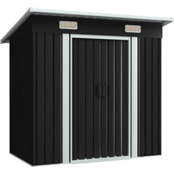 Helloshop26 - Abri de jardin cabane cabanon maison de stockage remise extérieur hangar outils robuste acier anthracite