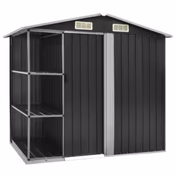 Abri de jardin - Robuste - 205 x 130 x 183 cm - Fer galvanisé - Porte coulissante - Gris