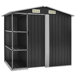 Abri de jardin - Robuste - 205 x 130 x 183 cm - Fer galvanisé - Porte coulissante - Gris