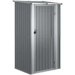 Helloshop26 - Abri de jardin cabane cabanon maison de stockage remise extérieur hangar outils robuste 118,5 x 97 x 209,5 cm acier galvanisé gris