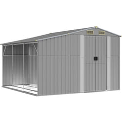 Abri de jardin cabane cabanon maison de stockage remise extérieur hangar outils robuste 277 x 279 x 179 cm acier galvanisé gris