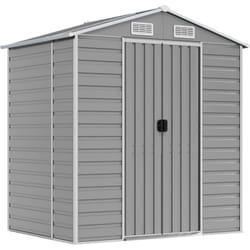 Abri de jardin cabane cabanon maison de stockage remise extérieur hangar outils robuste clair 191 x 130 x 198 cm acier galvanisé gris
